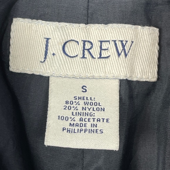 J. CREW Peacoat Women's Small Black Wool Blend Double Breasted Old Money Luxury - Picture 2 of 7